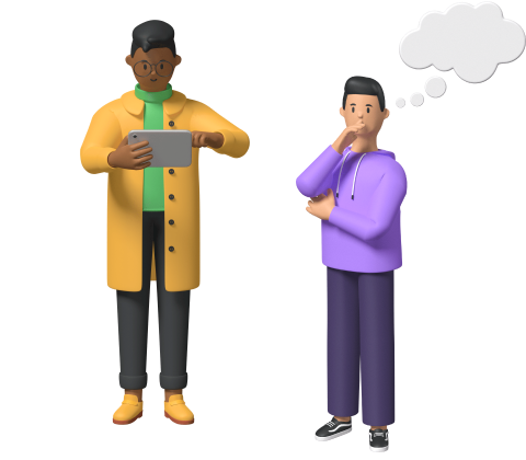 Two men thinking about product and software development